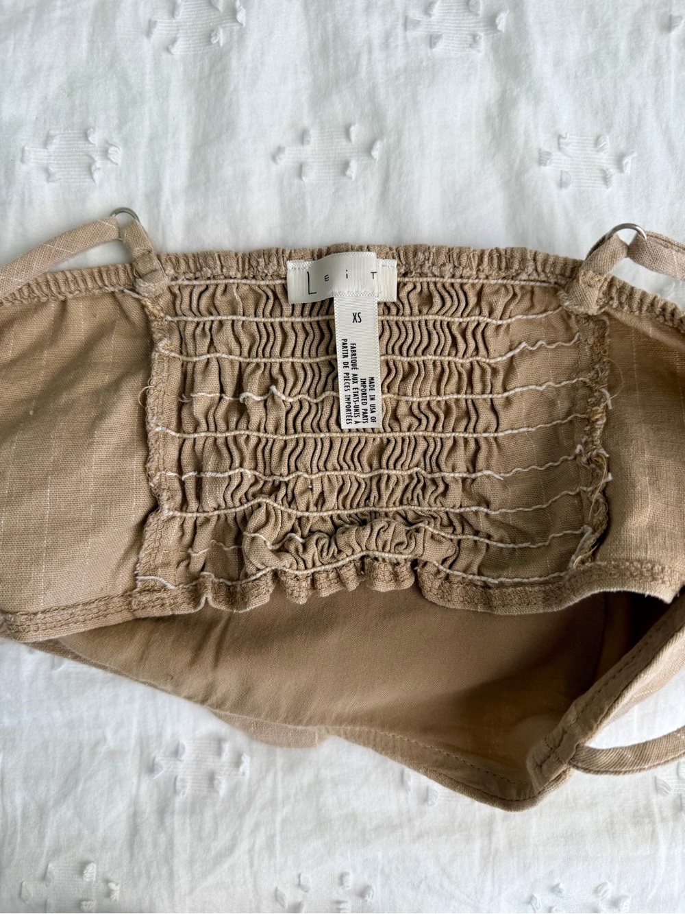 LEith Linen‑Blend Button Front Top - Picture 3 of 4